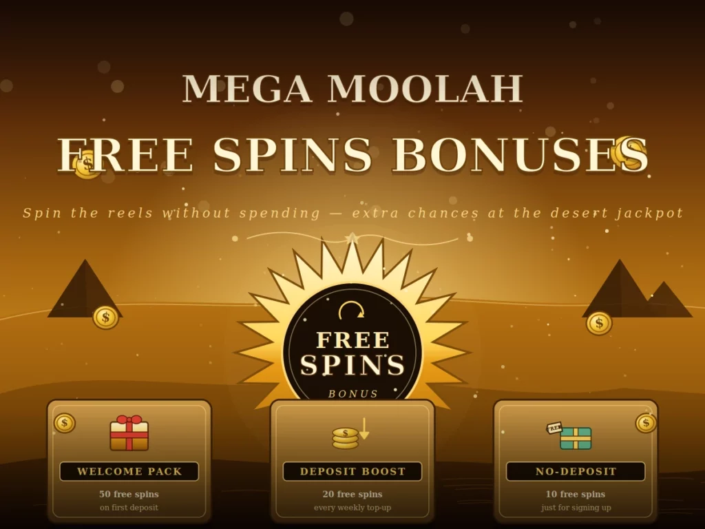 Mega Moolah Free Spins Bonuses