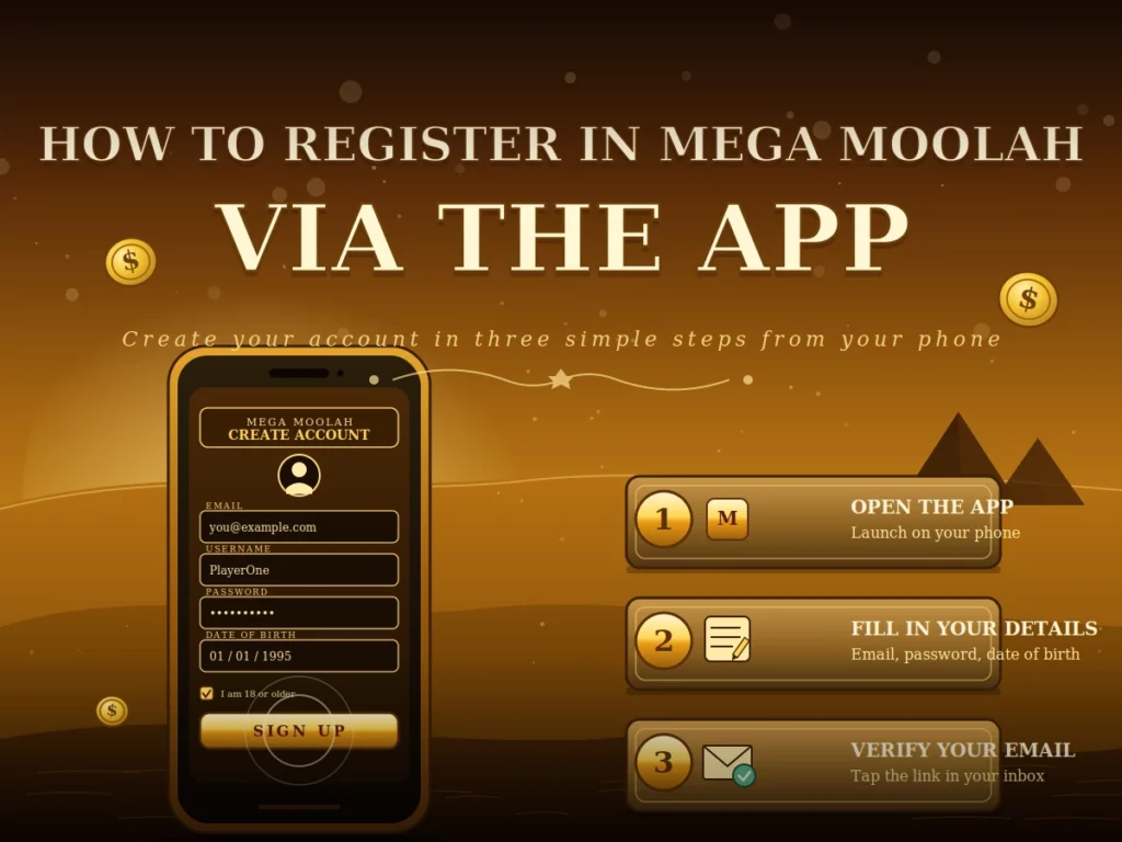 How to Register in Mega Moolah via the App