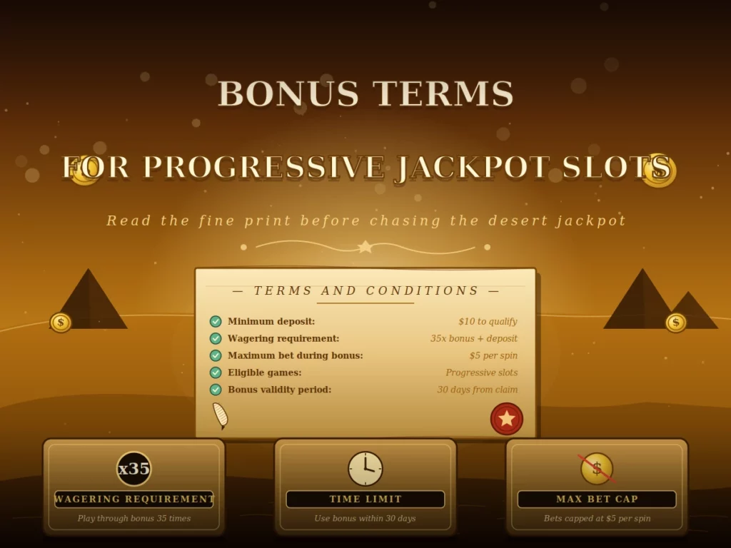 Bonus Terms for Progressive Jackpot Slots