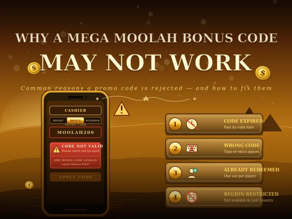 Why a Mega Moolah Bonus Code May Not Work
